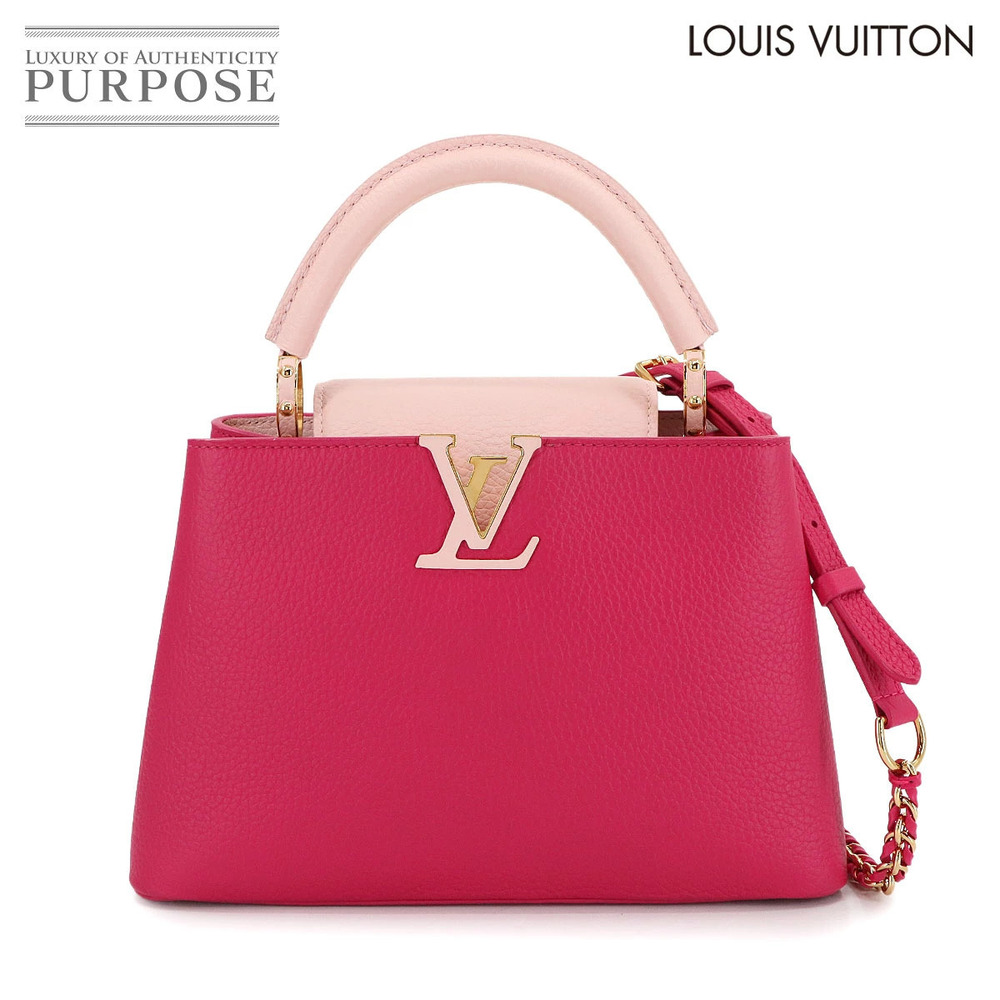 Louis Vuitton Capucines Hand Taurillon Leather Shoulder Bag Pink